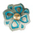 Antique & Turquoise Flower Concho Tack - Conchos & Hardware - Conchos MISC Chicago Screw 1 1/2" 