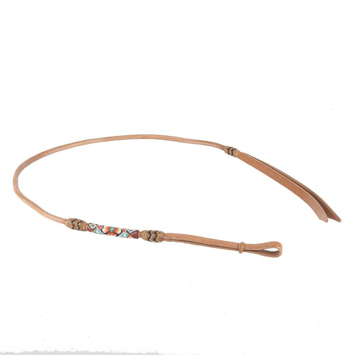 Teskey's Beaded Over-N-Under with Rawhide Accents Tack - Whips, Crops & Quirts Teskey's Maroon/Turquoise/White  