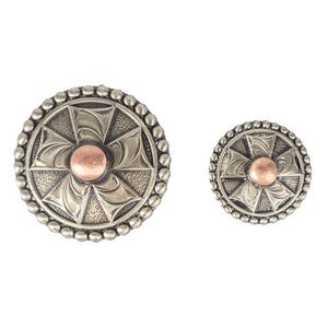 Antique Flower Concho with Dot Edge Tack - Conchos & Hardware - Conchos MISC   