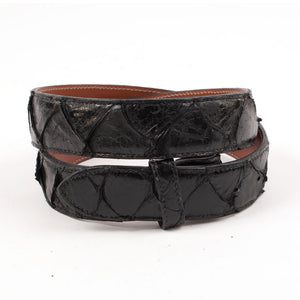 Chacon Leather Pirarucu Belt MEN - Accessories - Belts & Suspenders CHACON LEATHER Black 38 