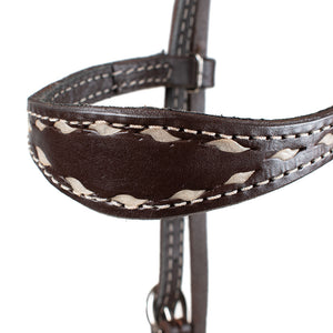 Teskey's White Buckstitch Browband Headstall Tack - Headstalls Teskey's   