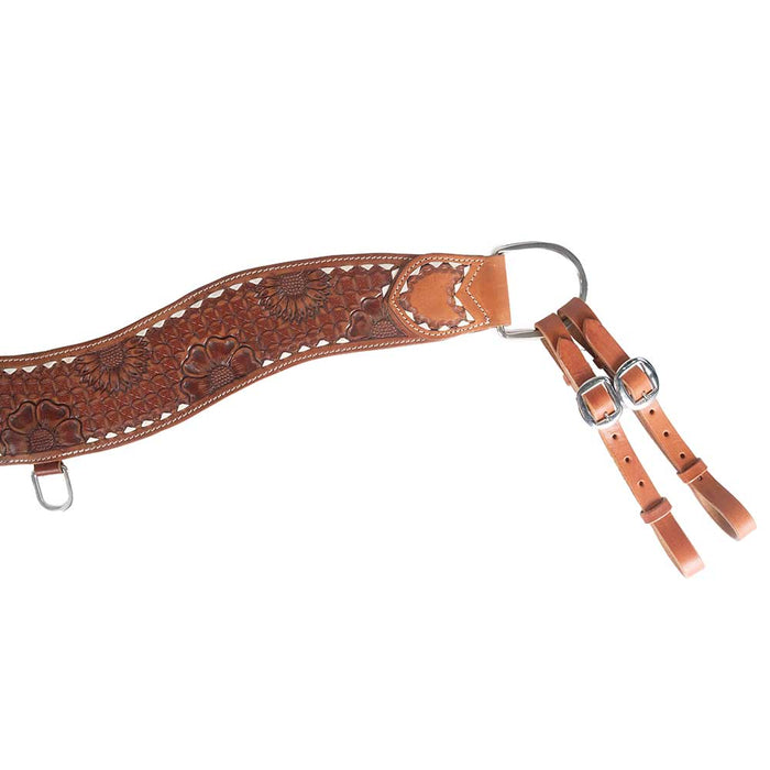 Flower Tooled Tripping Collar with Buckstitch Tack - Breast Collars Teskey's   