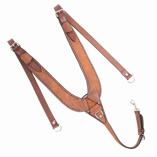 Teskey's Roughout Pulling Collar with Buckstitching Tack - Breast Collars Teskey's Dark Oil  