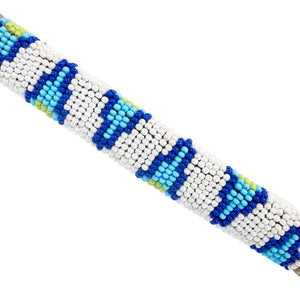 Teskey's Hand Beaded Navy, White, & Green Over & Under Tack - Whips, Crops & Quirts TESKEY'S   