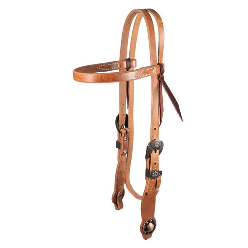 Teskey's Browband Headstall w/Copper Floral Buckles Tack - Headstalls Teskey's