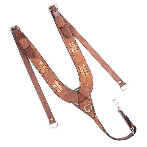 Teskey's Roughout Pulling Collar with Rawhide Tack - Breast Collars Teskey's Heavy Oil  
