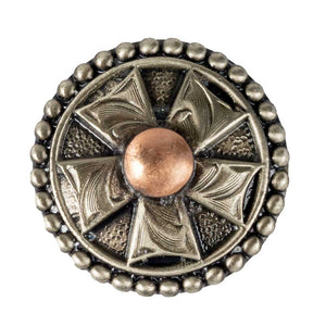 Antique Flower Concho with Dot Edge Tack - Conchos & Hardware - Conchos MISC 1" Chicago Screw 