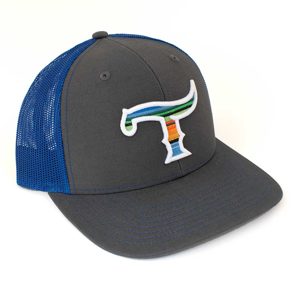 Teskey's T Logo Cap - Charcoal/Royal, Serape/White Logo TESKEY'S GEAR - Baseball Caps RICHARDSON   