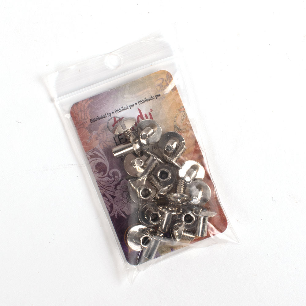 Chicago Screw Pack Tack - Conchos & Hardware Tandy Leather 1/4" Nickel Plated Steel 