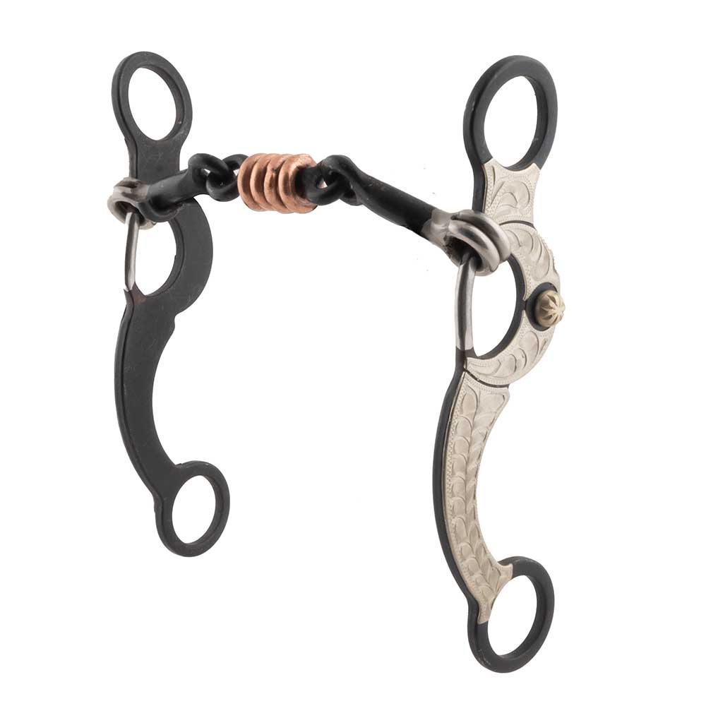 Black Steel Show Bit with Copper Rings Tack - Bits, Spurs & Curbs - Bits Formay   