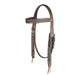 Teskey's 1" Argentinian Basketweave Browband Headstall Tack - Headstalls Teskey's Dark Brown