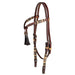 Teskey's Cross Over Browband Headstall w/Tassel Tack - Headstalls Teskey's Heavy Oil