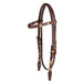 Teskey's Basket Stamped Browband Headstall w/Rawhide Tack - Headstalls Teskey's Heavy Oil