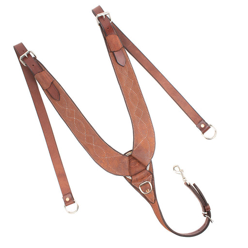 Teskey's Roughout Pulling Collar with Stitching Tack - Breast Collars Teskey's Dark Oil  