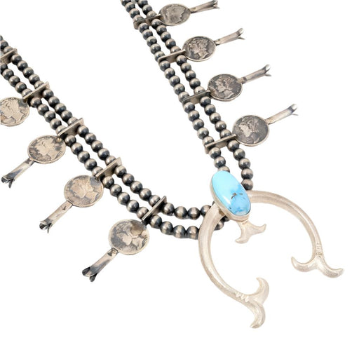 Pete Begay Mercury Dime /Golden Hills Squash Blossom Necklace WOMEN - Accessories - Jewelry - Necklaces Indian Touch of Gallup   