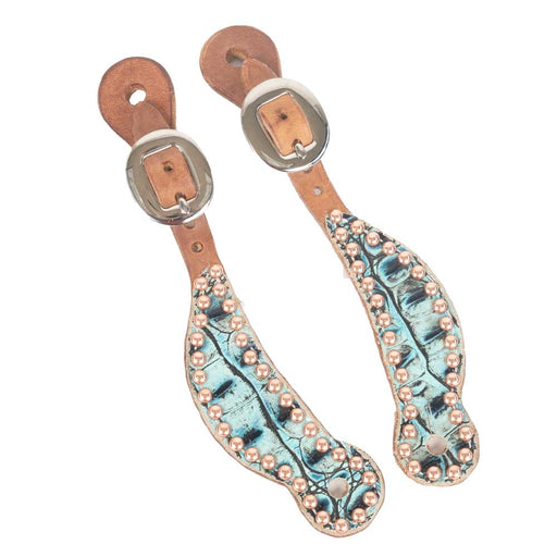 Teskey's Sea Turquoise Gator Spur Straps- Youth Tack - Spur Straps Teskey's   