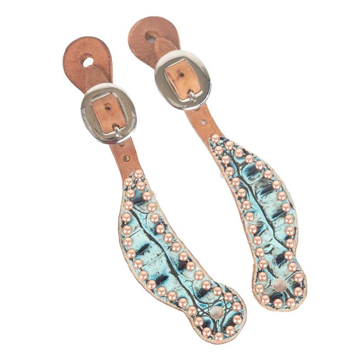 Teskey's Sea Turquoise Gator Spur Straps- Youth Tack - Spur Straps Teskey's   