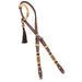 Teskey's Basket Stamped One Ear Headstall w/Rawhide Tack - Headstalls Teskey's Heavy Oil