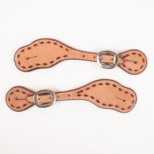 Teskey's Roughout Spur Straps With Buckstitching Tack - Spur Straps Teskey's Latigo  