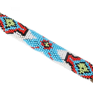 Teskey's Hand Beaded Blue, Red, & White Over & Under Tack - Whips, Crops & Quirts TESKEY'S   