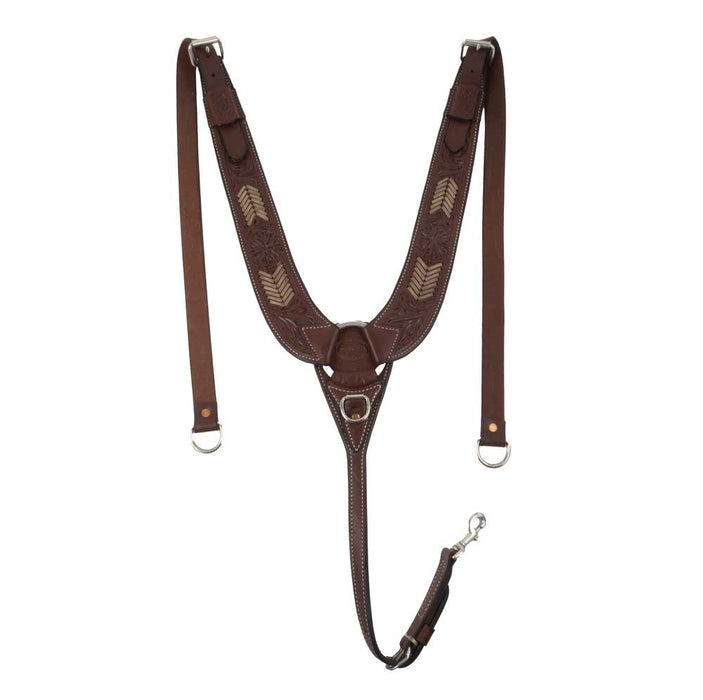 Teskey's Floral Pulling Collar with Rawhide Tack - Breast Collars Teskey's Heavy Oil  
