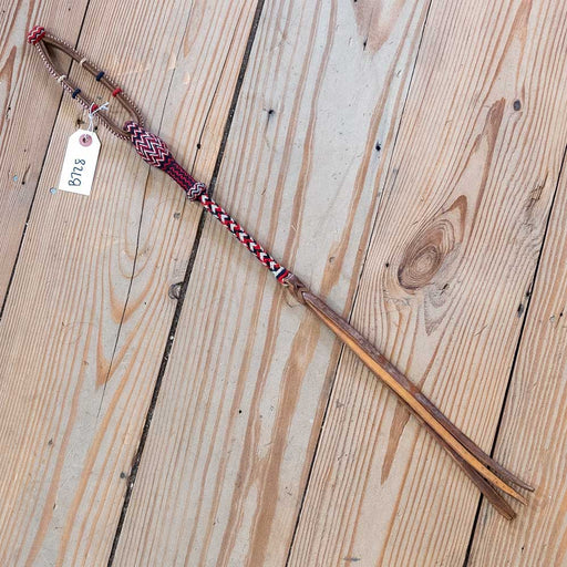 23" Red/Black/White Rawhide Quirt Tack - Whips, Crops & Quirts MISC