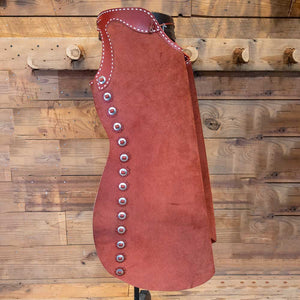 Gerry Gesell Chaps - Brick Red Roughout Leather  CHAP230 Tack - Chaps & Chinks Gerry Gesell   