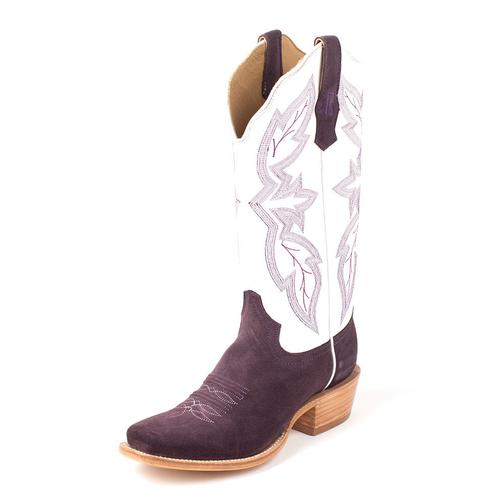 R. Watson Women's Purple Rough-Out Cutter Toe Boot — Teskeys