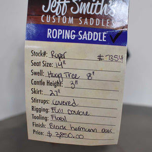 14" JEFF SMITH ROPING SADDLE Saddles Jeff Smith   