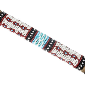 Teskey's Hand Beaded White, Maroon, & Black Over & Under Tack - Whips, Crops & Quirts TESKEY'S   