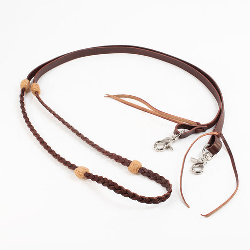 Teskey's Leather Braided Roping Reins Tack - Reins Teskey's   