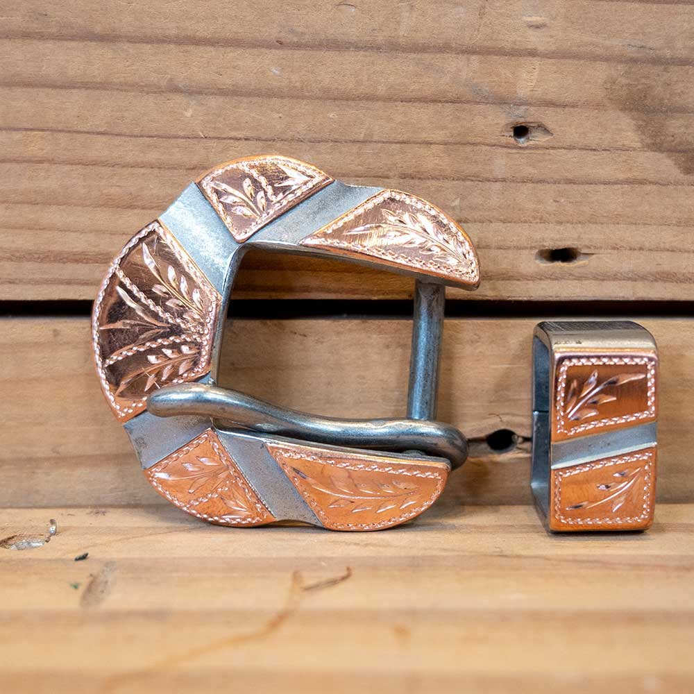 3/4" Josh Ownbey Copper Mounted Buckle B812 Tack - Conchos & Hardware - Buckle Josh Ownbey   