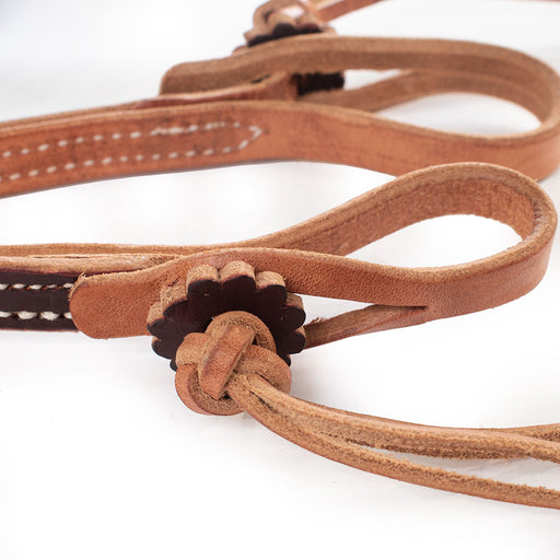 Patrick Smith Latigo Two-Tone Pineapple Knot Roping Rein Tack - Reins Patrick Smith   