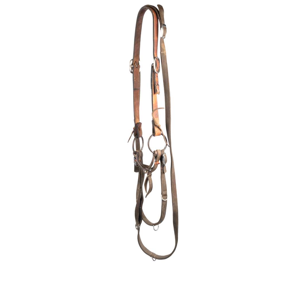 Used Split Ear Headstall With O Ring Snaffle & Rope Rein Sale Barn MISC   