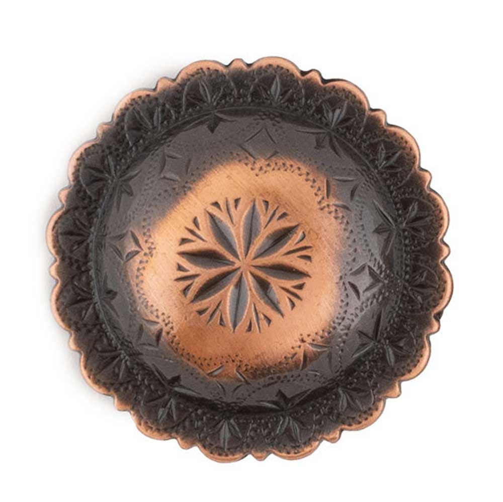 Copper Windrose Engraved Concho Tack - Conchos & Hardware - Conchos MISC 1" Chicago Screw 