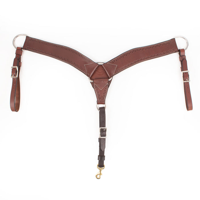 Teskey's Slickout Breast Collar w/Running W Border Tack - Breast Collars Teskey's Heavy Oil