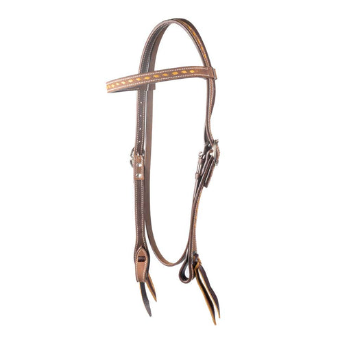 NEW Teskey's 3/4" Yellow Buckstitched Browband Headstall Sale Barn Teskey's