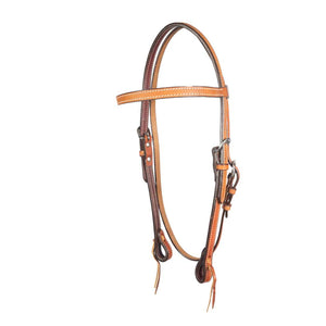 Teskey's Western Double Stitched Browband Headstall Tack - Headstalls Teskey's Russet  