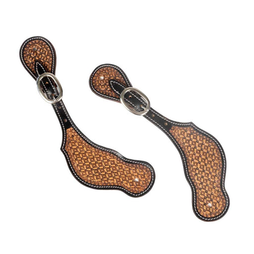Teskey's Studded Diamond Spur Straps Tack - Spur Straps Teskey's   