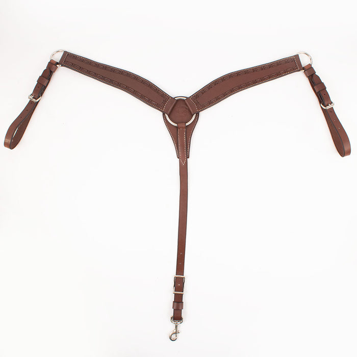 Teskey's 2 1/2" Barbwire Border Breast Collar Tack - Breast Collars Teskey's Heavy Oil
