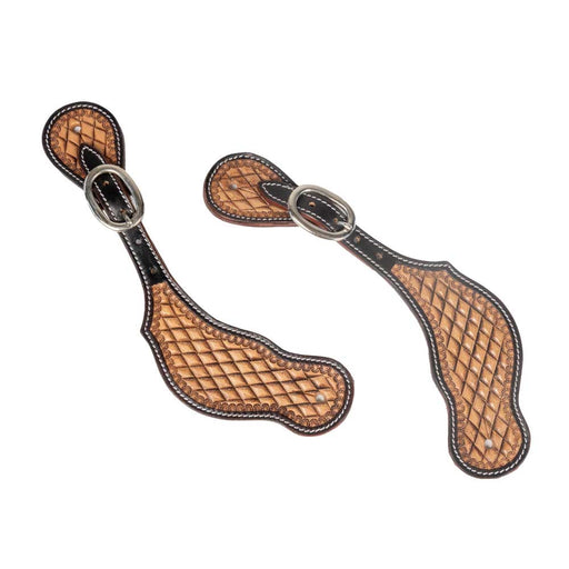 Teskey's Diamond Small Seed Bordered Spur Straps Tack - Spur Straps Teskey's   