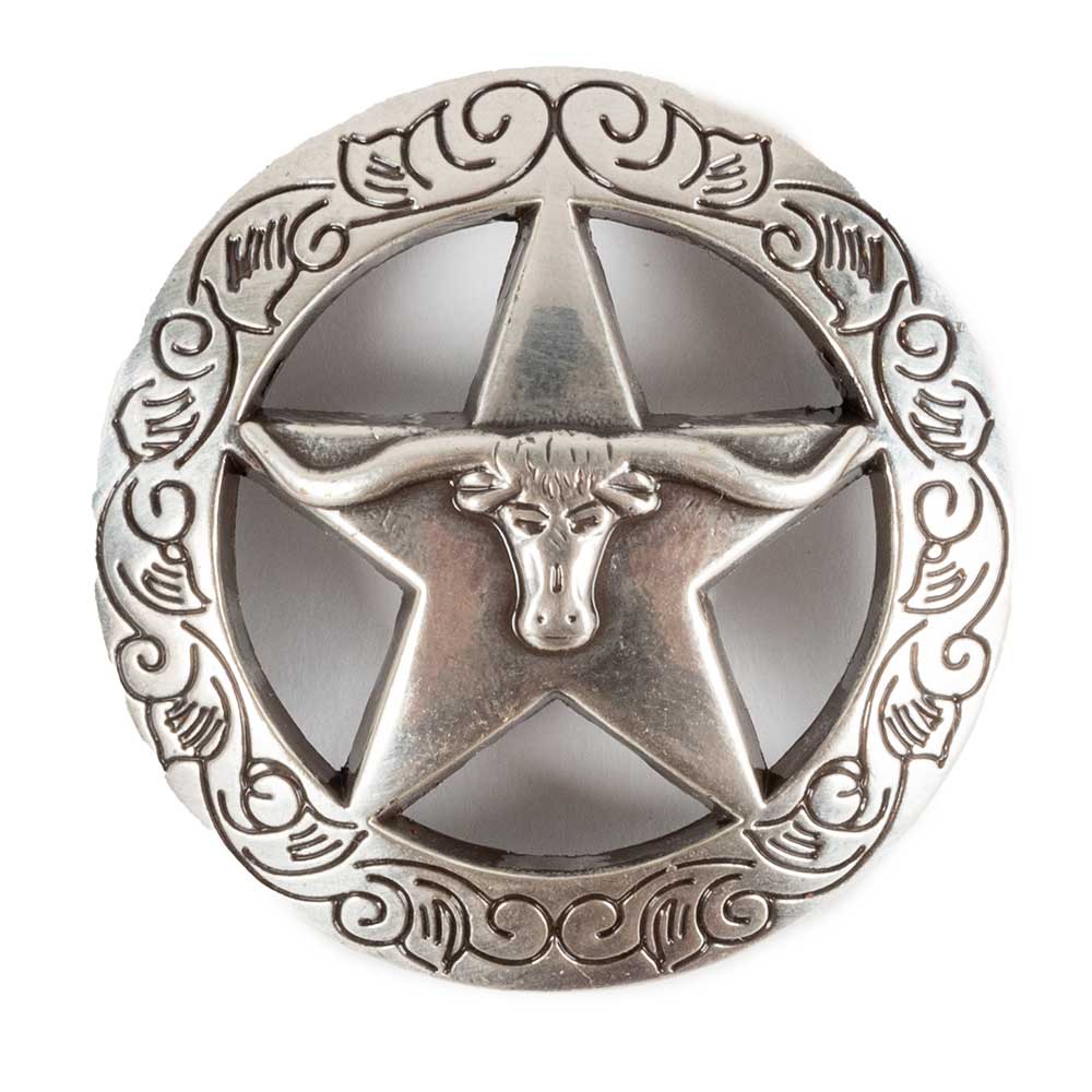 Silver Star Longhorn Concho Tack - Conchos & Hardware MISC Chicago Screw  