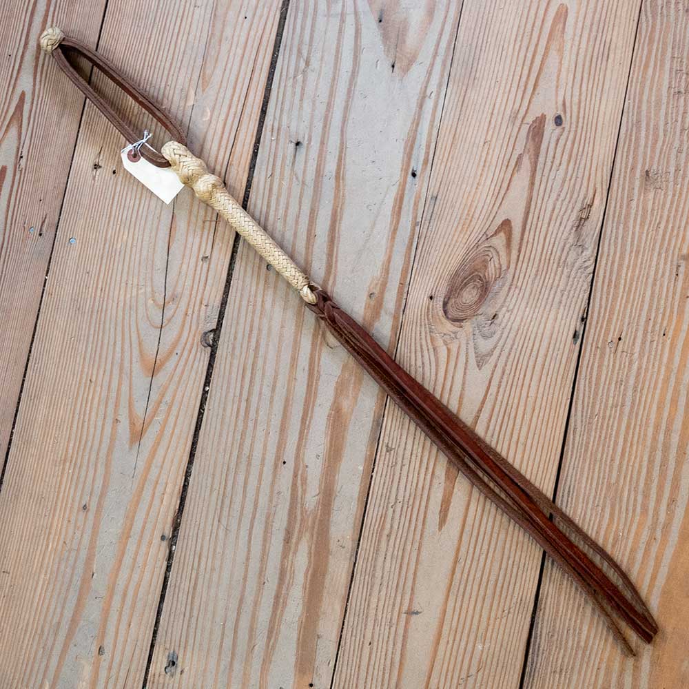 27" Natural Rawhide & Leather Quirt Tack - Whips, Crops & Quirts MISC   