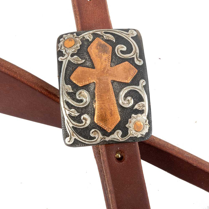 Cowperson Tack 5/8" Slit Ear Headstall w/Cross Buckle Tack - Headstalls Cowperson Tack