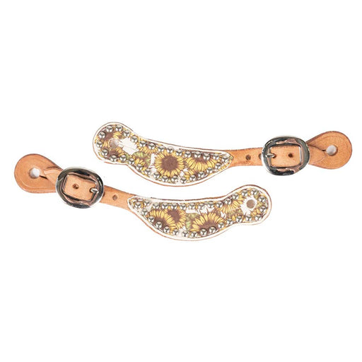 Teskey's Youth Studded Sunflower Spur Straps Tack - Spur Straps Teskey's