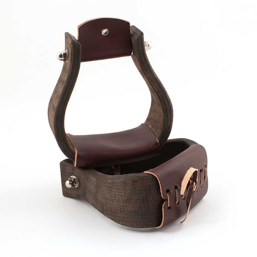 Partrade Open Range 3-1/4" Wooden Bell Stirrups Tack - Saddle Accessories Partrade