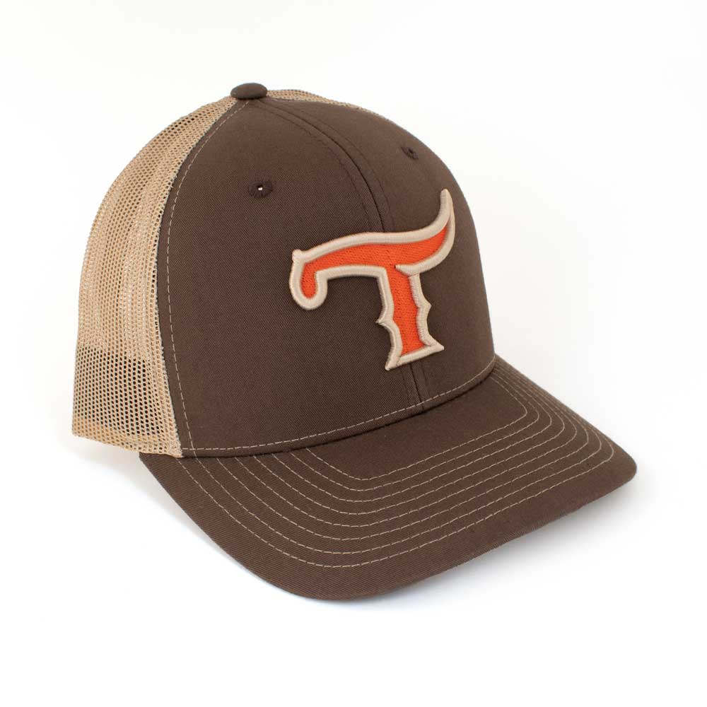 Teskey's T Logo Cap - Brown/Khaki, Orange/Khaki Logo TESKEY'S GEAR - Baseball Caps RICHARDSON   