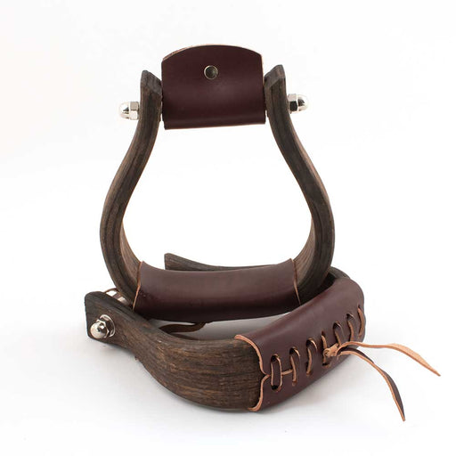 Partrade Open Range 2-1/4" Wooden Bell Stirrups Tack - Saddle Accessories Partrade