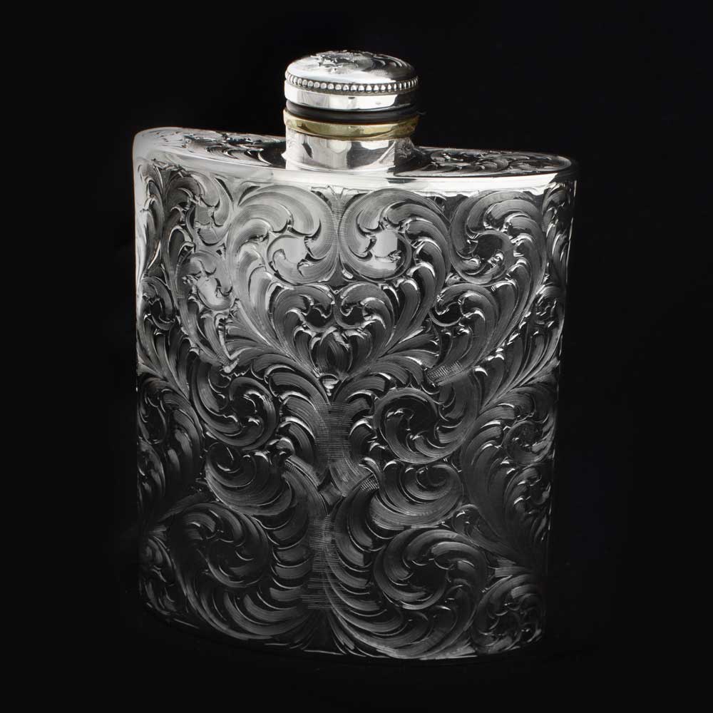 Comstock Heritage Engraved Flask HOME & GIFTS - Tabletop + Kitchen - Bar Accessories COMSTOCK HERITAGE   