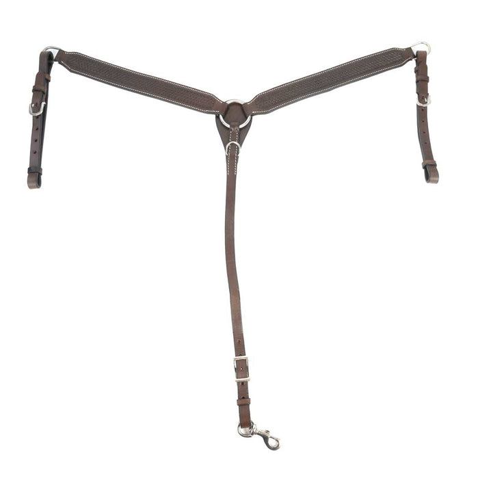 Teskey's 1 3/4" Straight Basketweave Breast Collar Tack - Breast Collars Teskey's Dark Brown